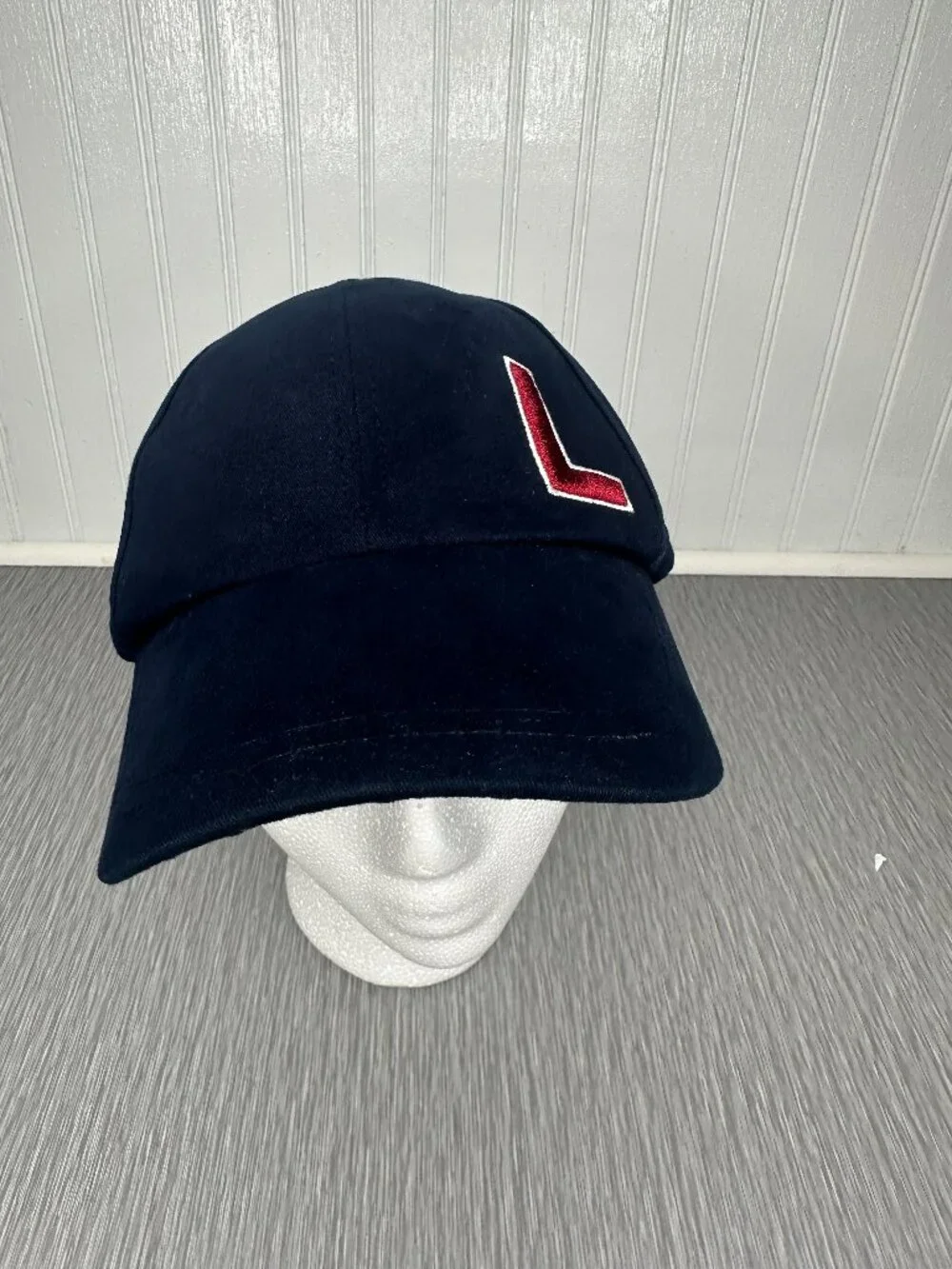 Zara Womens Navy Blue Baseball Cap Distinctive Embroidered Red letter 